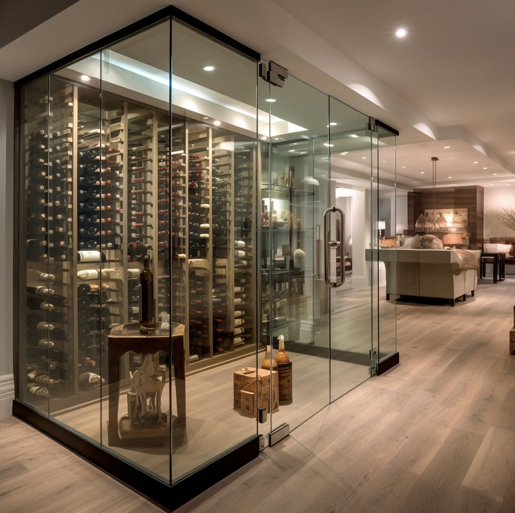 barrie basement renovation man cave with wine cellar