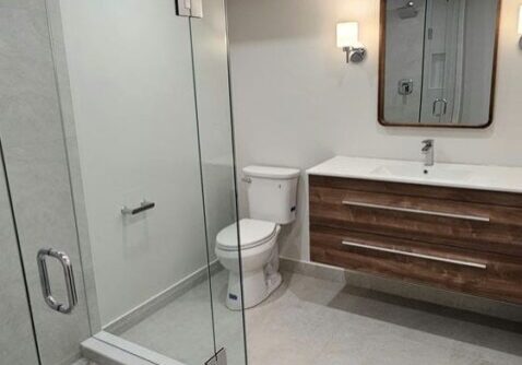 Aurora Basement Renovation Custom Washroom