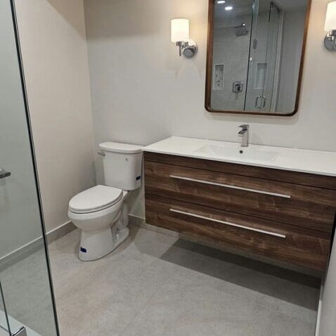 Aurora Basement Renovation Custom Washroom