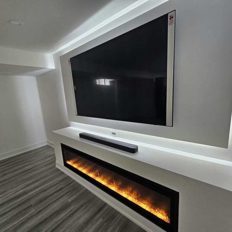 Custom wall unit with LED lighting